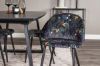 Imagine Tabel extensibil Inca - Blat negru / picioare negre + Scaun de dining Velvet - Material negru cu flori_4