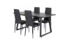 Imagine Inca Extentiontable - Blat negru / Picioare negre + Scaun de dining cu spătar înalt Slim - Picioare negre - Piele neagră_4