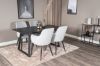 Imagine Masa de dining Inca Extentiontable - blat negru / picioare negre + scaun de dining Comfort - picioare negre / corduroy gri deschis _4