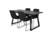 Imagine Tabel de extensie Inca - Blat negru / picioare negre + scaun de dining Muce - Picioare negre - Material negru_4