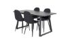 Imagine Extindere masa Inca - Blat negru / Picioare negre + Scaun de dining Polar - Picioare negre - Material negru_4