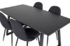 Imagine Extindere masa Inca - Blat negru / Picioare negre + Scaun de dining Polar - Picioare negre - Material negru_4