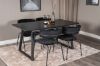 Imagine Inca Extentiontable - Black top / black Legs+Arrow armchair - Black Legs - Black Velvet_4