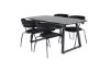 Imagine Inca Extentiontable - Black top / black Legs+Arrow armchair - Black Legs - Black Velvet_4