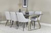 Imagine Va rugam sa traduceti complet Estelle Dining Table 200*90*H76 - Grey / Brass+Plaza Dining chair - Black legs - Light Grey Fabric_6