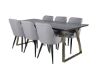 Imagine Va rugam sa traduceti complet Estelle Dining Table 200*90*H76 - Grey / Brass+Plaza Dining chair - Black legs - Light Grey Fabric_6