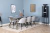 Imagine Vă rugăm să traduceți complet Estelle Dining Table 200*90*H76 - Grey / Brass+Velvet Dining Chiar - Black legs - Light GreyFabric_6