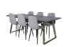 Imagine Masa de dining Estelle 200*90*H76 - Gri / Alamastru+ Scaun de dining Polar Diamond - Picioare Negre - Material Gri_6