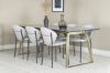 Imagine Masa de Dining Estelle 200*90*H76 - Gri / Brass + Scaun de Dining Vault - Picioare Negre - Material Gri_6