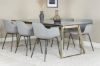 Imagine Va rugăm să traduceți complet: Estelle Dining Table 200*90*H76 - Gri / Oțel+Comfort Plastic Dining Chair - Picioare Negre - Plastic Gri_6