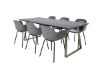 Imagine Va rugăm să traduceți complet: Estelle Dining Table 200*90*H76 - Gri / Oțel+Comfort Plastic Dining Chair - Picioare Negre - Plastic Gri_6