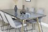 Imagine Estelle Dining Table 200*90*H76 - Grey / Brass+Muce Dining Chair - Black Legs - Grey Velvet_6