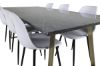 Imagine Masa de dining Estelle 200*90*H76 - Gri / Alama+ Scaun de plastic Polar - Picioare Negre / Plastic Alb_6