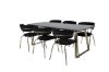 Imagine Masa de dining Estelle 200*90*H76 - Gri / Alama+ Scaun Arrow - Picioare Alama - Catifea Neagra_6