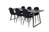 Imagine Masa de dining Estelle 200*90*H76 - Gri / Alama+ Scaun de dining Polar - Picioare Negre - Material negru_6