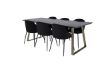 Imagine Va rugam sa traduceti complet: Masa de dining Estelle 200*90*H76 - Gri / Alama + Scaun de dining - Picioare Negre - Catifea Neagra_6