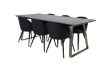 Imagine Masa de dining Estelle 200*90*H76 - Gri / Brass+ Scaun de dining din catifea - picioare negre - material negru_6