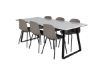 Imagine Masa de dining Estelle 200*90*H76 - Alb / Negru + Scaun de Dining Arctic - Picioare Negre - Plastic Kaki_6