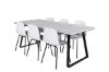 Imagine Masa de dining Estelle 200*90*H76 - Alb / Negru+Scaun de dining Arctic - Picioare negre - Plastic alb_6