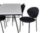 Imagine Masa de dining Estelle 200*90*H76 - Alb / Negru + Scaun de dining Vault - Picioare Negre - Material Negru_6