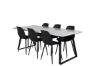 Imagine Masa de dining Estelle 200*90*H76 - Alb / Negru + Scaun de plastic Polar - Picioare negre / Plastic negru_6