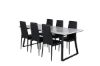 Imagine Masa de dining Estelle 200*90*H76 - alb / negru + scaun de dining Slim cu spate înalt - picioare negre - PU negru_6