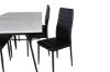 Imagine Masa de dining Estelle 200*90*H76 - alb / negru + scaun de dining Slim cu spate înalt - picioare negre - PU negru_6