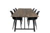 Imagine Masa de dining Malang - 250*100*H76 - Teak închis / Negru + Scaun de dining din plastic Polar - Picioare Negre / Plastic Negru_6