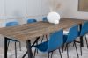 Imagine Masa de dining Malang - 250*100*H76 - Teak inchis / Negru+Scaun de dining Arctic - Picioare negre - Plastic albastru_6