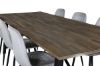 Imagine Masa de dining Malang - 250*100*H76 - Teak inchis / Negru+Scaun de dining Polar Diamond - Picioare negre - Catifea gri_6