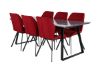 Imagine Estelle Dining Table 200*90*H76 - Black / Black+Gemma Dining Chair - Black Legs - Red Fabric_6