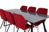 Imagine Estelle Dining Table 200*90*H76 - Black / Black+Gemma Dining Chair - Black Legs - Red Fabric_6