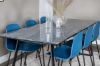 Imagine Masa de dining Estelle 200*90*H76 - Negru / Scaun de dining Arctic - Picioare negre - Plastic albastru_6