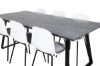 Imagine Masa de Dining Estelle 200*90*H76 - Negru / Scaun de Dining Arctic - Picioare Negre - Plastic Alb_6