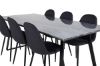 Imagine Masa de dining Estelle 200*90*H76 - Negru / Scaun de dining Polar - Picioare negre - Material negru_6