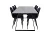 Imagine Masa de dining Estelle 200*90*H76 - Negru / Scaun de dining Polar - Picioare negre - Material negru_6