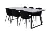 Imagine Masa de dining Estelle 200*90*H76 - Negru / Scaun de dining Wrinkles - Picioare negre - Catifea neagra_6