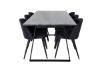 Imagine Masa de dining Estelle 200*90*H76 - Negru / Scaun de dining black+Velvet - Picioare negre - Material negru_6