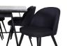 Imagine Masa de dining Estelle 200*90*H76 - Negru / Scaun de dining black+Velvet - Picioare negre - Material negru_6