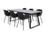 Imagine Masa de dining Estelle 200*90*H76 - Negru / Negru+Scaun de dining Comfort - Picioare Negre - Plastic Negru_6