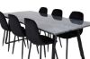 Imagine Masa de dining Estelle 200*90*H76 - Negru / 6 scaune de dining Polar Diamond - Picioare negre - Catifea neagra