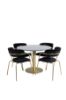 Imagine Masa rotunda de dining Estelle ø106 H75 - Negru / Brass+Scaun de dining Arrow - Picioare din brass - Catifea neagra_4