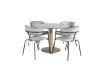 Imagine Masa de dining rotunda Estelle ø106 H75 - Negru / Laiton+Scăun Arrow - Picioare Negre - Catifea Gri_4