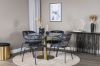 Imagine Masa de dining rotunda Estelle ø106 H75 - Negru / Brass+Scaun Arrow - Picioare negre - Material imprimeu cu flori negre_4