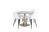 Imagine Masa de dining Estelle rotunda ø106 H75 - Negru / Bras+ Scaun de dining din plastic Polar - Picioare negre / Platic alb_4