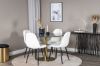 Imagine Vă rugăm să traduceți complet Estelle Round Dining Table ø106 H75 - Black / Brass+Polar Fluff Dining Chair - Black Legs - White Teddy _4