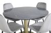 Imagine Masa de dining rotunda Estelle ø106 H75 - Negru / Măslină+Șezut de dining Diamond Polar - picioare negre - Catifea Gri_4