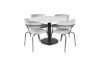 Imagine Estelle Round Dining Table ø106 H75 - White / Black+Arrow armchair - Black Legs - Grey Velvet_4