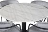 Imagine Estelle Round Dining Table ø106 H75 - White / Black+Arrow armchair - Black Legs - Grey Velvet_4