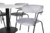 Imagine Estelle Round Dining Table ø106 H75 - White / Black+Arrow armchair - Black Legs - Grey Velvet_4